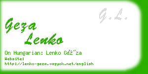geza lenko business card